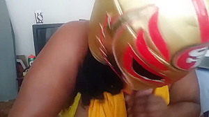 Masked Ebony BBW Milf Gives Me Blowjob w/Facial