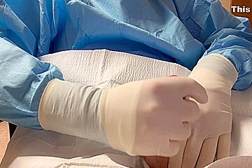 Masturbating In Surgical Latex Gloves