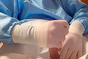 Masturbating In Surgical Latex Gloves