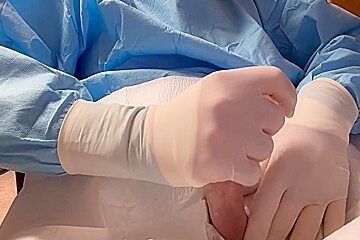 Masturbating In Surgical Latex Gloves
