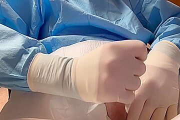 Masturbating In Surgical Latex Gloves