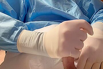 Masturbating In Surgical Latex Gloves
