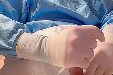 Masturbating In Surgical Latex Gloves