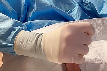 Masturbating In Surgical Latex Gloves