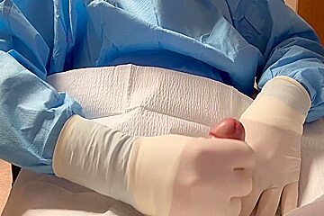 Masturbating In Surgical Latex Gloves