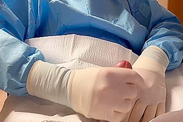 Masturbating In Surgical Latex Gloves