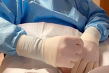 Masturbating In Surgical Latex Gloves