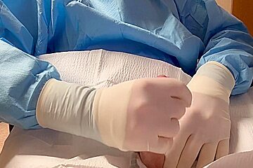 Masturbating In Surgical Latex Gloves