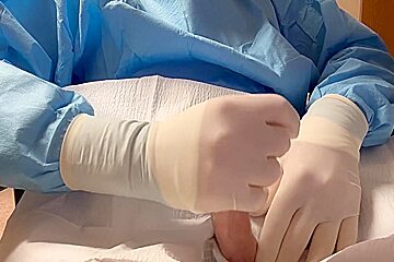 Masturbating In Surgical Latex Gloves