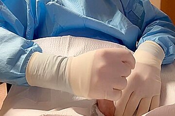 Masturbating In Surgical Latex Gloves