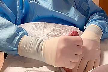 Masturbating In Surgical Latex Gloves