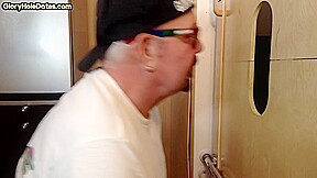 Mature DILF sucking and wanking BBC in interracial duo