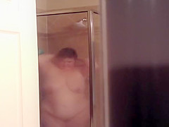 Mature fat wife caught in shower
