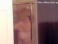 Mature fat wife caught in shower