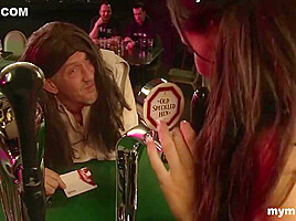 Megan Switching Cocks In A Public Bar