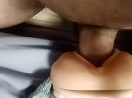 Messy, he's with a fake vagina, but it feels good