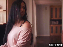 Milf stepmom flirting with stepson then letting him fuck her