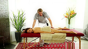 Mislead babe massage cum
