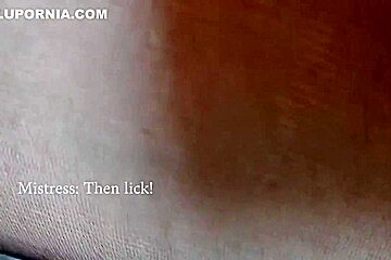 Mistress Snapchats With Her Lover And Ignores Her Cuckold Who Licks His Sperm From Her Legs