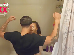 Mya Brave - Mixed Girl And Inked Latino Shower Scene