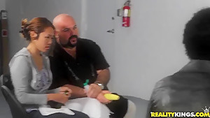 Naive Contestants jerk strange dick for cash