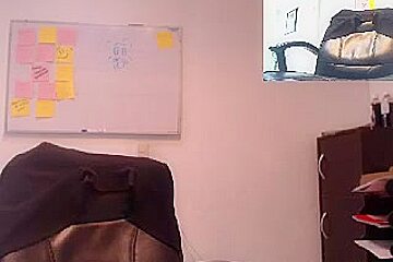 Naked office masturbation