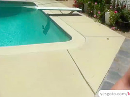 Natural beauty Sharon Lee gets assfucked hard at poolside