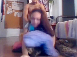 Nerdy Shemale Ass Eaten And Fucked On The Floor Intensely