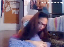 Nerdy Shemale Ass Eaten And Fucked On The Floor Intensely
