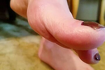 New pedicure, wet pussy