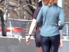 Nice ass in spandex pants by the lewd man 01zm