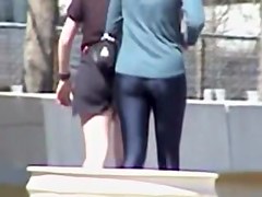 Nice ass in spandex pants by the lewd man 01zm
