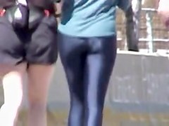 Nice ass in spandex pants by the lewd man 01zm