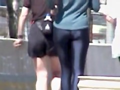 Nice ass in spandex pants by the lewd man 01zm