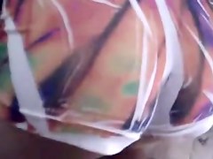 Nice-ass chick is filmed by a guy with cam