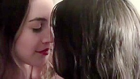 Not sweet Step sisters kissing