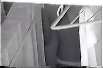 Nude Latin chick spied doing her laundry thru the window