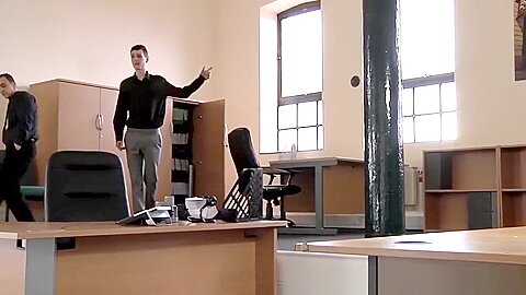 Office stud pounded and creamed by horny new associate