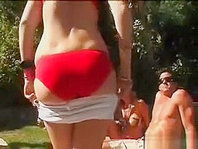 Outdoor 3some With Milf And Step daughter