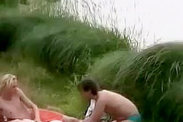 Outdoor Threesome Caught By