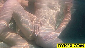 Outdoor lesbian sex with two hot gals