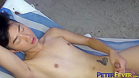 PETERFEVER Adorable Asian Twink Nolan Knox Masturbates Solo