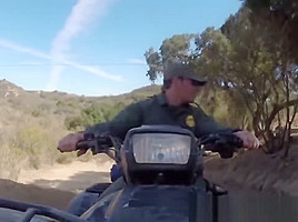 Pale Redhead Riding Border Guard Cock Outdoors