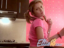 Petite latina spreads her legs wide