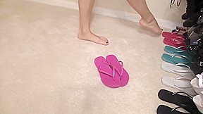 Pigtails-Glasses an Pretty Feet In FlipFlops