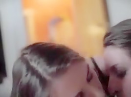 Piper blush does great threesome blowjob with laura