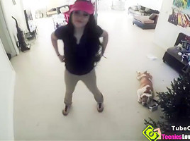 Pizza girl Kimber Woods spreading her legs to welcome a huge hard rock