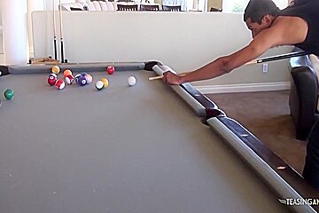 Playing Snooker Naked Always Gets Aroused And Ready To Suck A Massive Cock - Bigger Cock And Ember James