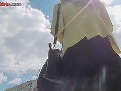 Plump MILF accidently gets in hot upskirt videos