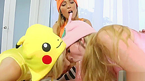 Poke Man Go Cosplay Fuck Foursome